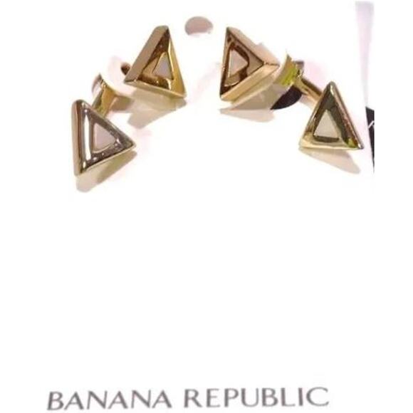 Banana Republic Women's Gold Opal Two Way Arch Earrings NWT 50 - Picture 3 of 3